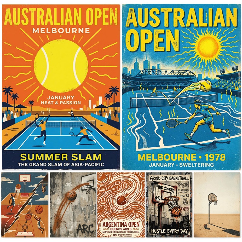 Badminton Poster - Poster Vintage di Tennis e Basket,