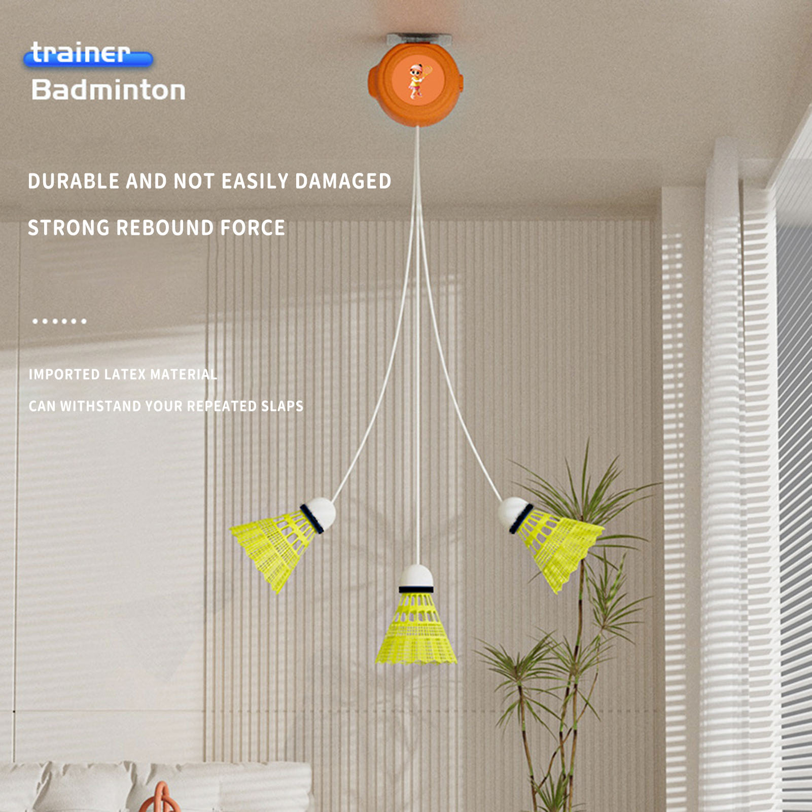 Badminton Rebound Trainer - Allenatore Automatico Retrattile per Badminton con