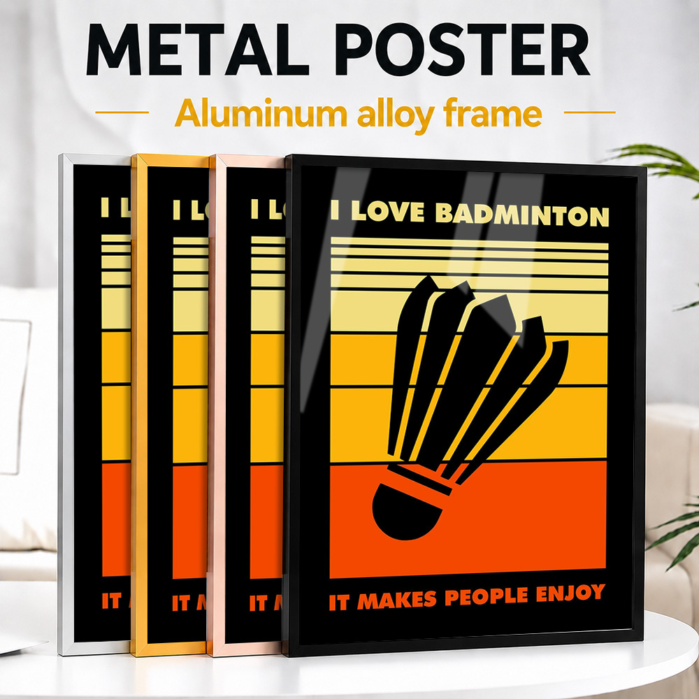 Badminton Poster - Poster in Metallo di Badminton con