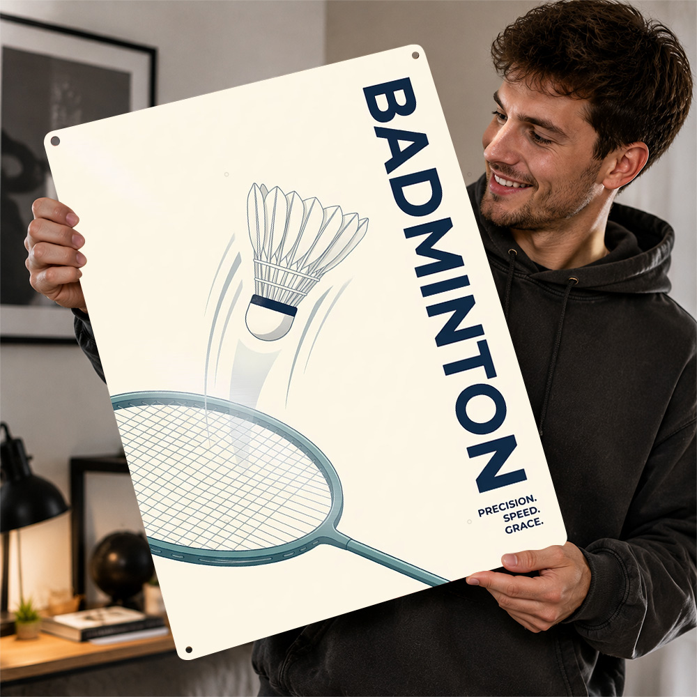 Badminton Poster - Poster Minimalista di Badminton, Insegna in
