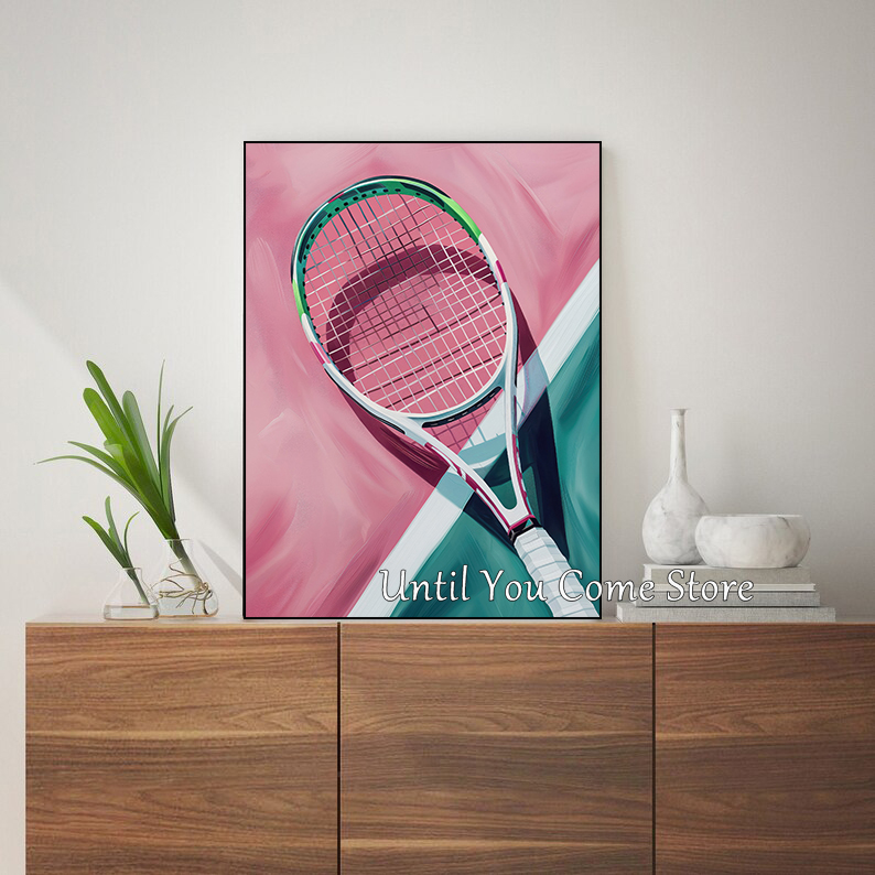 Retro racchetta da tennis e te - Badminton Poster recensione e prezzo